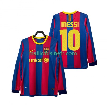Maillot de Foot FC Barcelone Lionel Messi 10 2010 2011 Domicile Retro Manches Longues